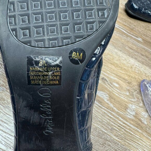Michelle D Navy Blue Croc Print Loafer Women's Size 8 - Picture 5 of 10